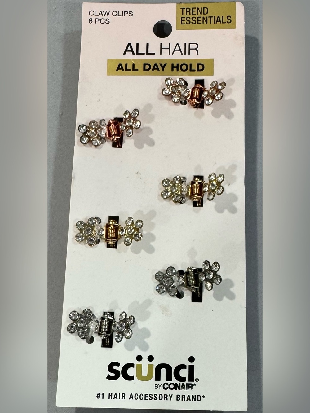 Scunci Mini Metal Claw Clip Set in Gold and Silver